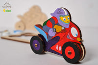 3D-puzzle coloring Motorcyclist