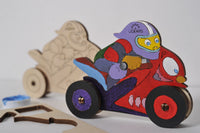 3D-puzzle coloring Motorcyclist