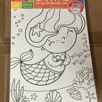 Canvas and Markers Set Shark/Mermaid
