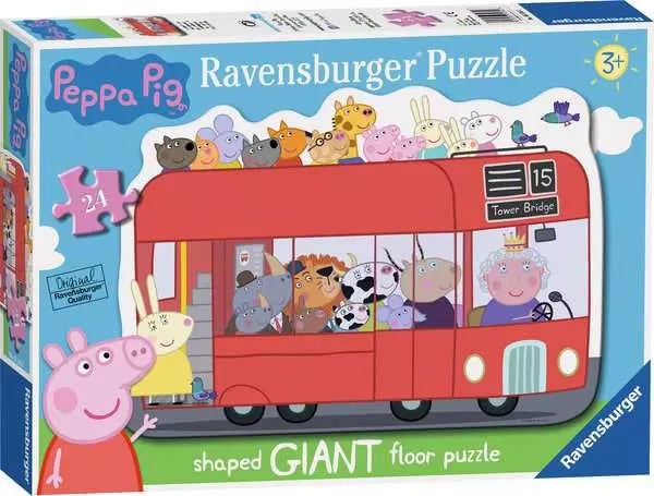 Children’s Puzzle Peppa Pig London Bus Giant Floor Puzzle - 24 Pieces Puzzle