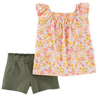 Baby 2-Piece Floral Tee & Short Set