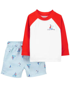 Carter's 2pc Baby Boy Little Captain Swim Set