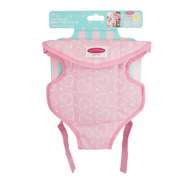 Fabric Doll Carrier, Pink Hearts