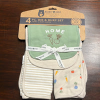 Organic 4pc Bip & Burp Set -- Home Grown