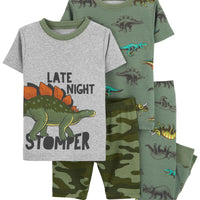 4-Piece Dinosaur 100% Snug Fit Cotton/Poly Pyjamas