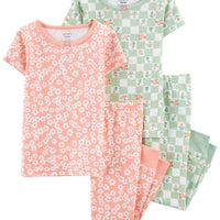 4-Piece Floral 100% Snug Fit Cotton PJs