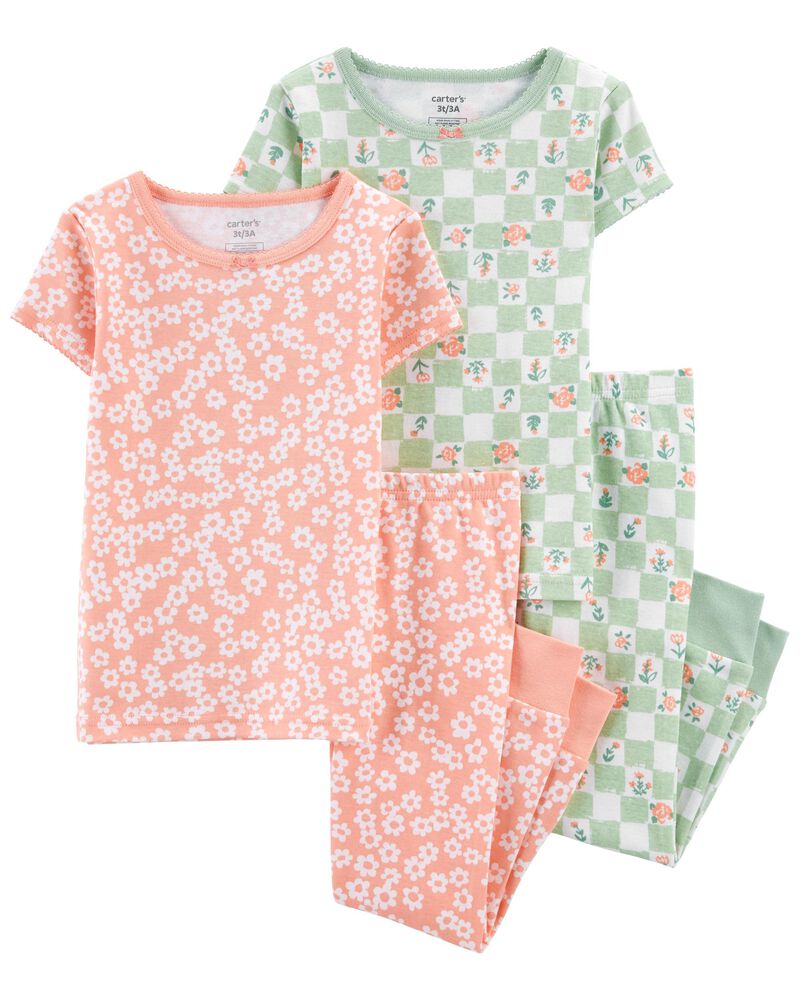 4-Piece Floral 100% Snug Fit Cotton PJs