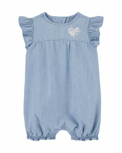 Chambray Flutter Romper