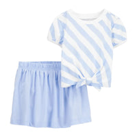 2-Piece Striped Top & Skort Set