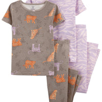 Kid 4-Pack Animal Print PJs