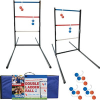 Double Ladder Ball Indoor Outdoor Ladderball Game Set, 6 Soft Rubber Bolas Balls, Zippered Travel Case, Premium Quality and Durability for 2 or More Players Ages 8 and Up