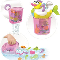 Yookidoo Jet Duck Mermaid Bath Toy with Powered Water Shooter - Sensory Development & Bath Time Fun for Kids - Battery Operated Bath Toy with 15 Pieces - Ages 2+