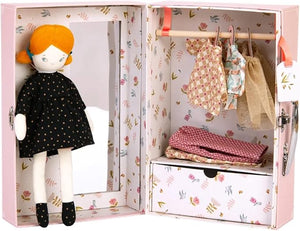 Mademoiselle Blanche's Little Wardrobe Suitcase and Doll