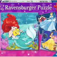 Ravensburger Disney Princesses Puzzle Set | 3 x 49-Piece Jigsaw Puzzles | Unique Piece Design | Fosters Brain Development in Kids | FSC Certified Materials