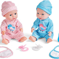 Care 'N Cuddle Twin Set - 2 Interactive Baby Dolls with Accessories for Toddlers 2+