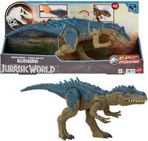 Jurassic World Mattel Jurassic World HRX50 Allosaurus - trample attack, realistic moves and wild attack, with raised neck, scary bite motion and roar