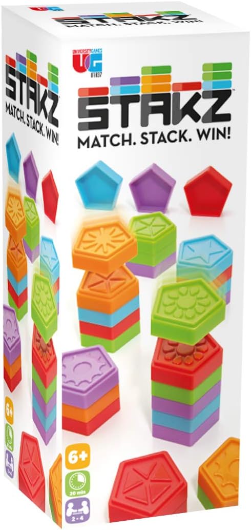 Stakz, Match-Stack-Win! The Tile-Laying Family Strategy Game for 2 to 4 Players, Ages 6 and Up from (01843)