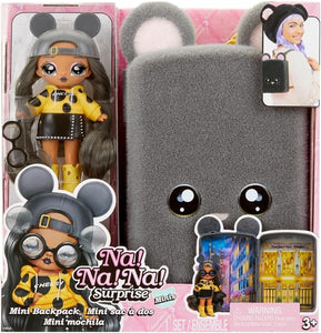 Na! Na! Na! Surprise Mini Backpack Series 2 Marisa Mouse Fashion Doll, Fuzzy Gray Mouse Backpack, Gift for Kids, Ages 4 5 6 7 8+ Years