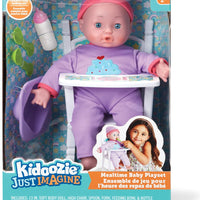 Mealtime Baby Playset - Interactive Doll Feeding Set with Soft Body Doll, High Chair, and Feeding Accessories