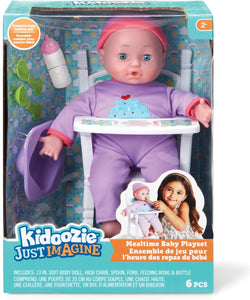 Mealtime Baby Playset - Interactive Doll Feeding Set with Soft Body Doll, High Chair, and Feeding Accessories