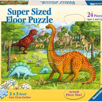 Ravensburger Dinosaur Pals - 24 Piece Giant Floor Puzzle for Kids | Unique Interlocking System | Enhances Problem Solving Skills | FSC Certified Sustainable Materials