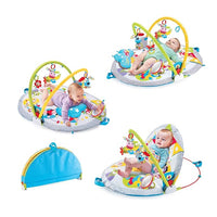 Baby Gym Lay to Sit-Up Playmat. 3-in-1 Newborns Activity Center with Tummy Time Toys, Pillow & Infant Miror. 0-12 Month
