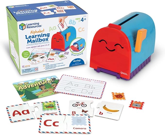 Learning Resources Alphabet Learning Mailbox - ABC Learning Toys for Kids Ages 4+, Montessori Preschool Toys, Fine Motor Skills,Alphabet Learning Toys