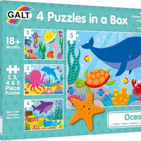 4 Puzzles in a Box - Ocean, Jigsaw Puzzles for Kids, 4,6,8 and 12 Piece Puzzles, Ages 18 Months Plu