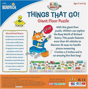 Richard Scarry Things That Go Seek and Find Giant Floor Puzzle, Learn by Finding Hidden Items from Four Classic Scenes from Richard Scarry’s bestselling Busytown Books, for Ages 3+