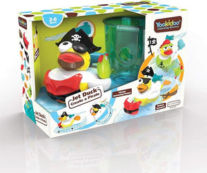 Yookidoo Jet Duck Pirate Bath Toy with Powered Water Cannon Shooter - Sensory Development & Bath Time Fun for Kids - Ages 2+