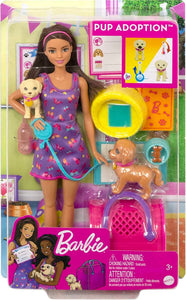 Barbie Adopt Puppies Doll with Purple Dress