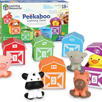 Learning Resources Peekaboo Learning Farm - 10 Pieces, Ages 18+ Months Toddler Learning Toys, Counting and Sorting Toys, Farm Animals Toys