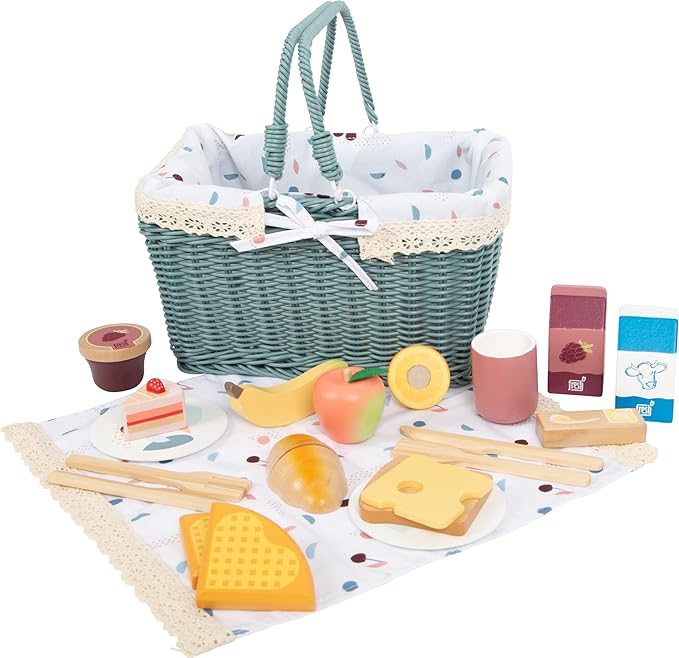 Picnic Basket, Accessories for Children's Kitchen and Shop, Roll Toy for Children from 3 Years