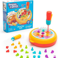 Educational Insights Design & Drill® Rivet Pop Cafe - Fine Motor Toys for Toddlers, Toddler Drill and Screw Toys, Gift for Boys and Girls Ages 3+