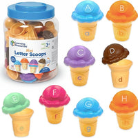 Learning Resources Mini Letter Scoops,Preschool Learning Toys, Stacking Toys, Montessori Toys,Kids Easter Gifts, Ages 3+, 52 Pieces
