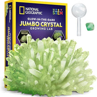 National Geographic Jumbo Crystal Growing Kit - Grow Your Own Giant Glow in The Dark Crystal in a Few Days with This Crystal Making Kit, Science Kit, Grow Crystals for Kids (Amazon Exclusive)