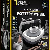 NATIONAL GEOGRAPHIC Hobby Pottery Wheel Kit - 8" Variable Speed Pottery Wheel for Adults & Teens with Innovative Arm Tool, 3 Lb Air Dry Clay & Art Supplies, Crafts for Adults, Craft Kits for Teenagers