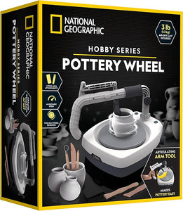 NATIONAL GEOGRAPHIC Hobby Pottery Wheel Kit - 8" Variable Speed Pottery Wheel for Adults & Teens with Innovative Arm Tool, 3 Lb Air Dry Clay & Art Supplies, Crafts for Adults, Craft Kits for Teenagers