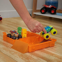 Hot Wheels Monster Trucks Refueling and Starting Track for Gas Canister Toy Cars, Includes 2 Vehicles, 4 Years
