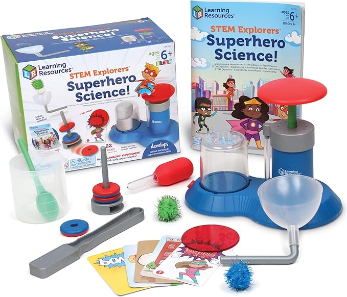 Learning Resources STEM Explorers Superhero Science!, 22 Pieces, Ages 6+, Science Kit, STEM Toys, Science for Kids,Kids