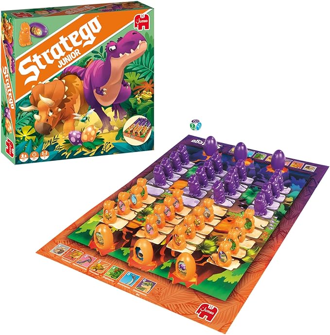 Jumbo, Stratego - Junior Dinos, Fun Junior Stratego Version, Strategy Board Game, 2 Players, Ages 4Year Plus