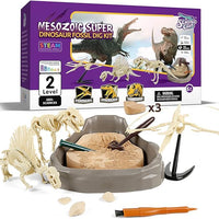 STEM Mesozoic Super Dinosaur Fossil Excavation, Experiment, and Dig Kit for Boys and Girls Ages 6 and Up