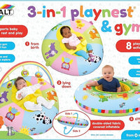 Galt Toys, 3 in 1 Playnest & Gym, Baby Activity Center & Floor Seat, Ages 0+, Multicolor, Model:1004819t, 1 x Inflatable ring included