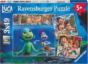 Ravensburger Disney-Pixar: Luca 3 x 49 Piece Jigsaw Puzzle Set for Kids - 05571 - Every Piece is Unique, Pieces Fit Together Perfectly