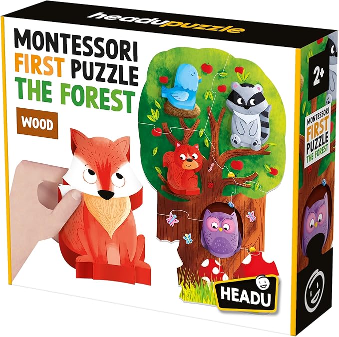 First Montessori Puzzle Forest – Toddler Learning Activities Ages 2-4, Educational Montessori Toys for 2 3 4 Year Old Boys Girls, Toddler Wooden Puzzles, Baby Learning Toys, Teaching Games