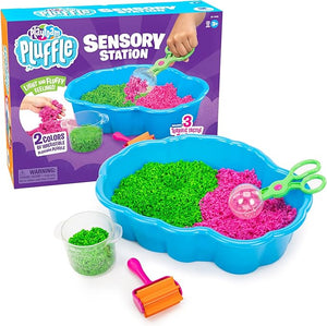 Educational Insights Playfoam Pluffle Sensory Station with 2 Colors of Playfoam Pluffle for Sensory Bins, Ages 3+