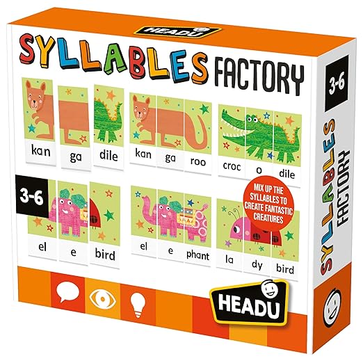 Syllables Factory – Phonics Games Ages 3-6, Educational Toys for 3 4 5 6 Year Old Boys Girls, Preschool Kindergarten Learning Activities, Learning Syllables, Reading Games, Classroom Must Haves