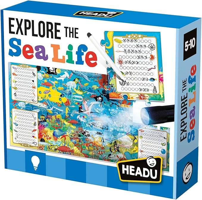 Explore The Sea Life – Kids Learning Toys Ages 5-10, Educational Stem Toys for 5 6 7 8 9 10 Year Old Boys Girls, Ocean Sea Animal Puzzle, Xray Puzzle, Learning Puzzles for Kids, Teaching Games