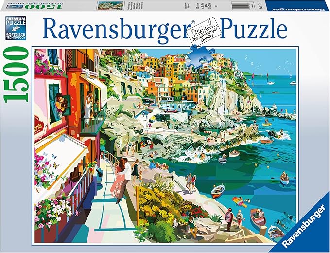 Ravensburger Romance in Cinque Terre 1500 Piece Jigsaw Puzzle for Adults - 16953 - Every Piece is Unique, Softclick Technology Means Pieces Fit Together Perfectly