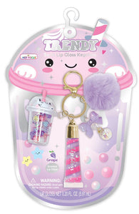 Trendy Lip Gloss With Keychain Boba